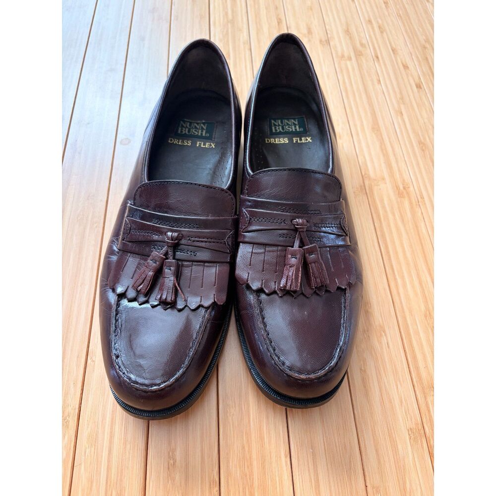 Nunn Bush Dress Flex Men's Tassel Loafers Brown Slip On Dress Shoes Size 11M